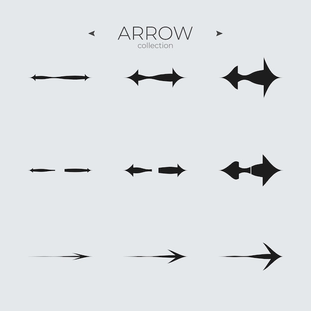 Vettore set di icone a freccia di linea collezione di icone di linea simboli vettoriali moderni
