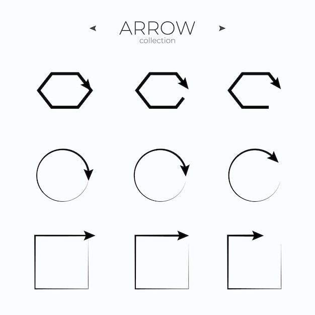 Line Arrow icon set Line icons collection Modern vector symbols