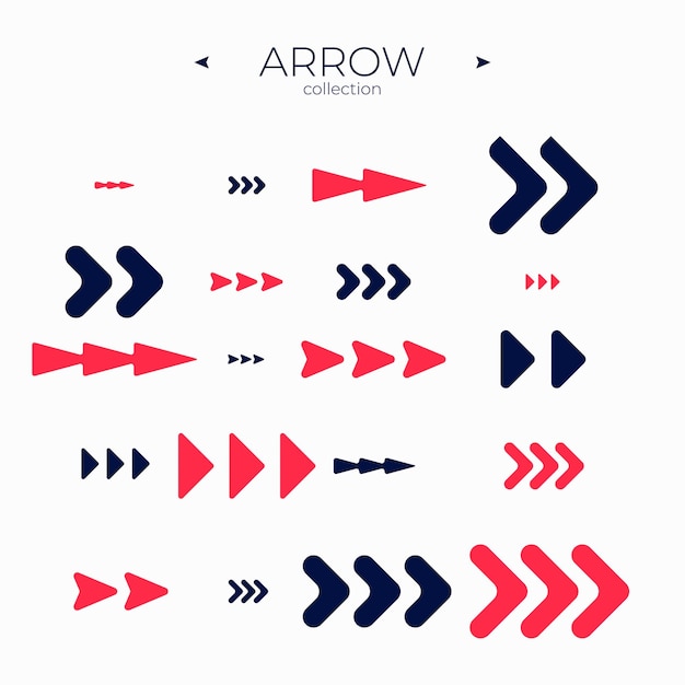 Line Arrow icon set Line icons collection Modern vector symbols