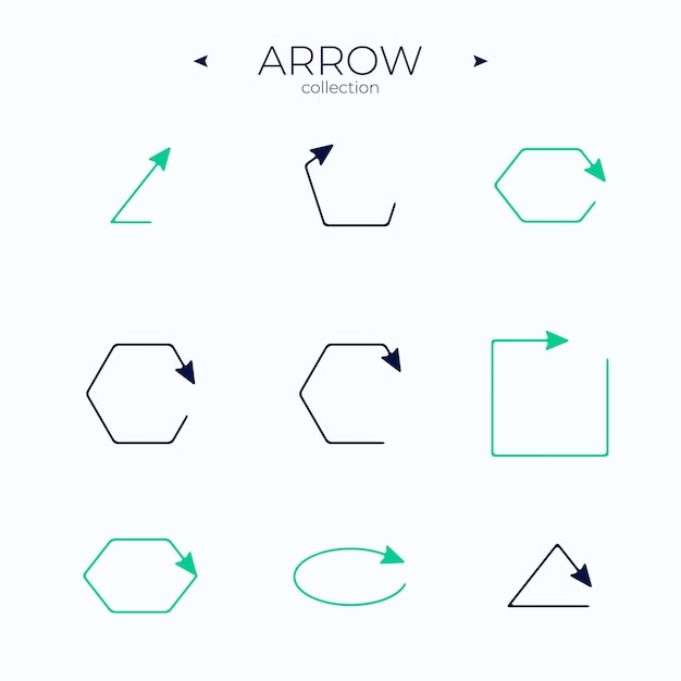 Line Arrow icon set Line icons collection Modern vector symbols