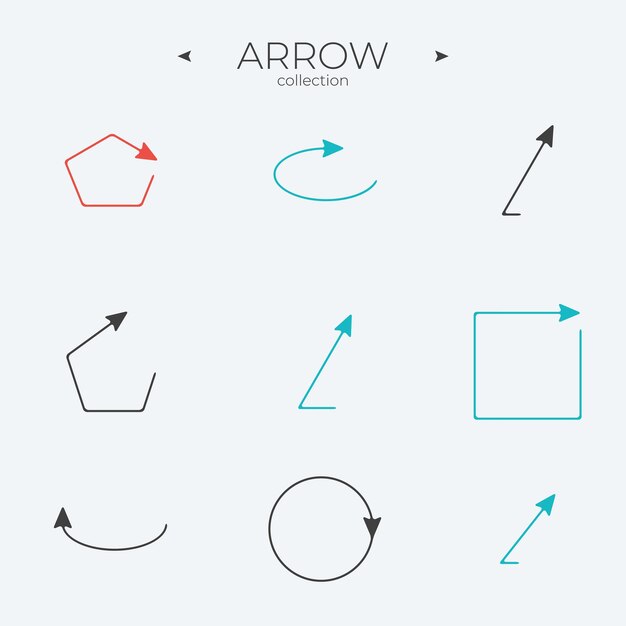 Line Arrow icon set Line icons collection Modern vector symbols