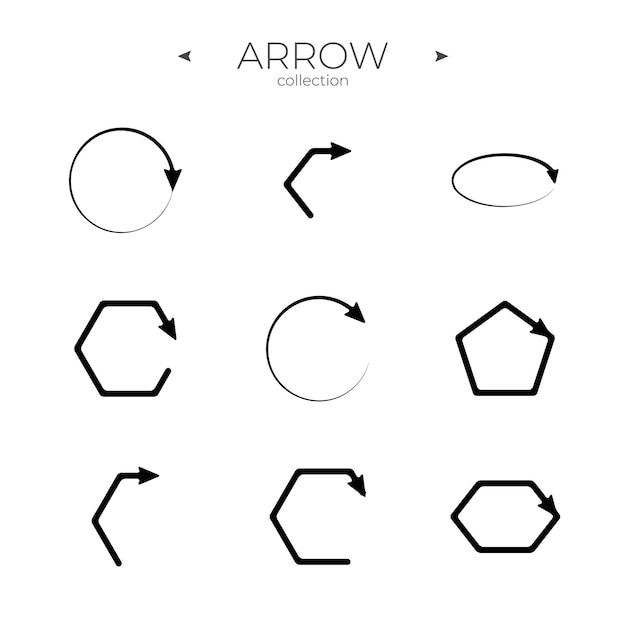 Line Arrow icon set Line icons collection Modern vector symbols