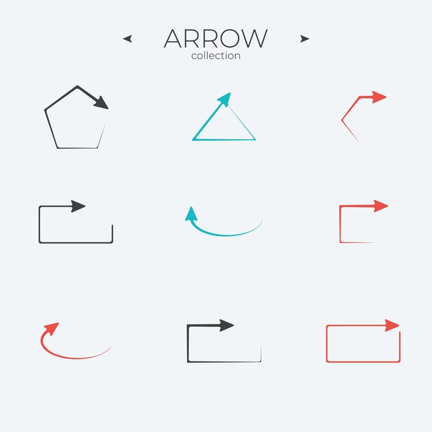 Line Arrow icon set Line icons collection Modern vector symbols