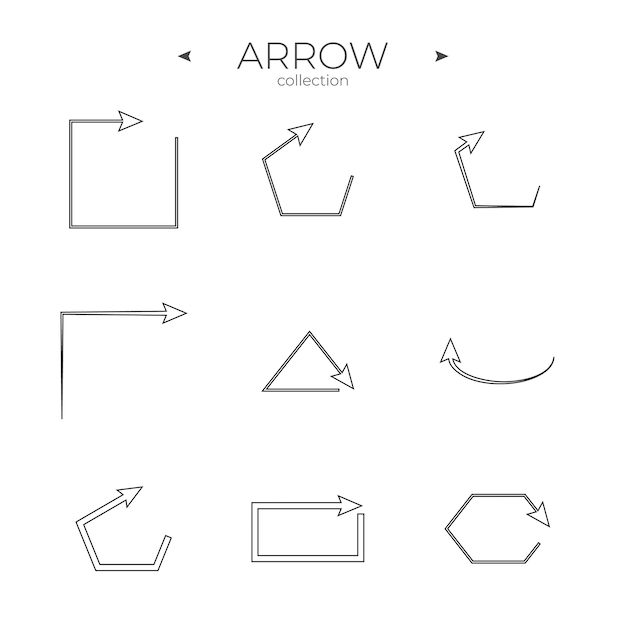 Line Arrow icon set Line icons collection Modern vector symbols