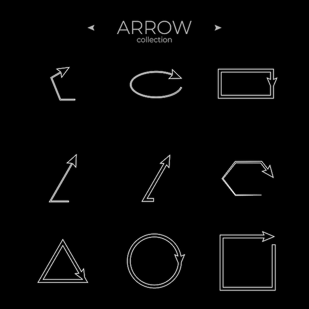 Vector line arrow icon set line icons collection modern vector symbols