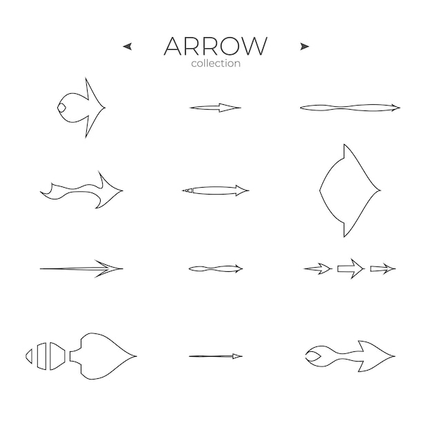 Vector line arrow icon set line icons collection modern vector symbols