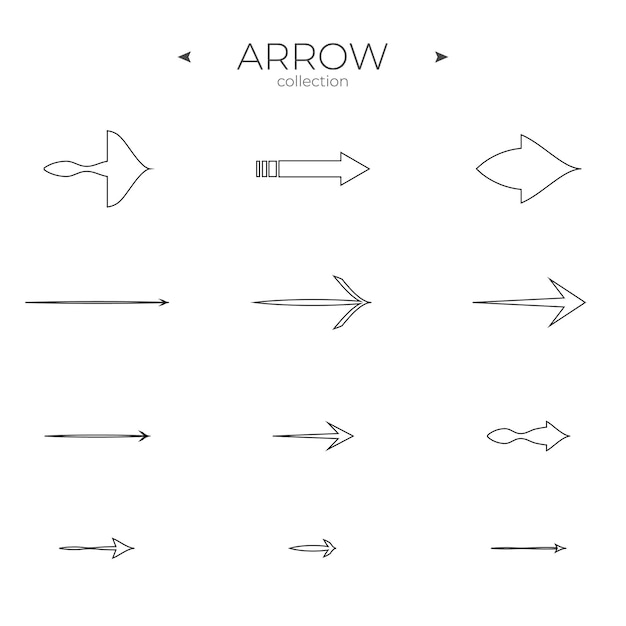 Vector line arrow icon set line icons collection modern vector symbols