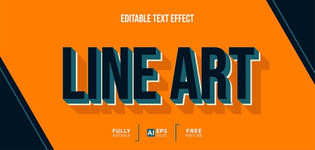 Line art 3d editable text effect