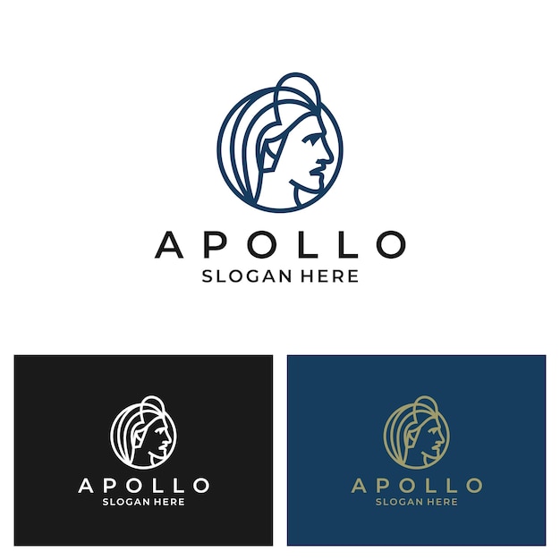 Line Art Apollo Face Logo-ontwerp