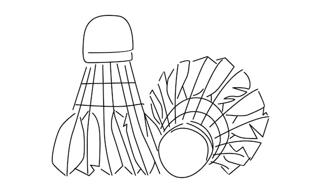 line art of badminton shuttlecock