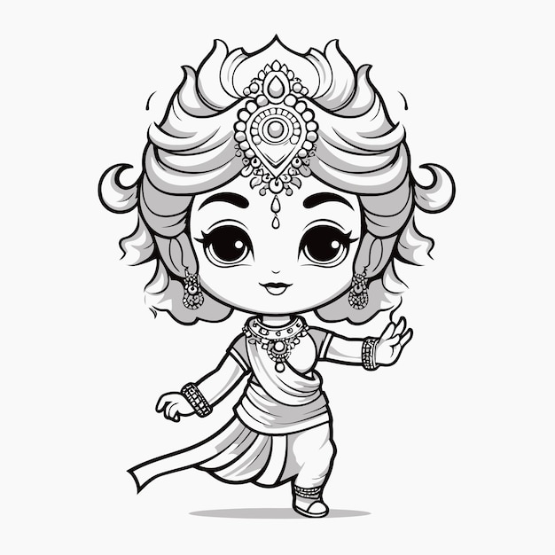 Line Art of Balinese dancers