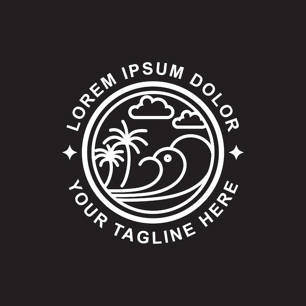 Logo art line beach design