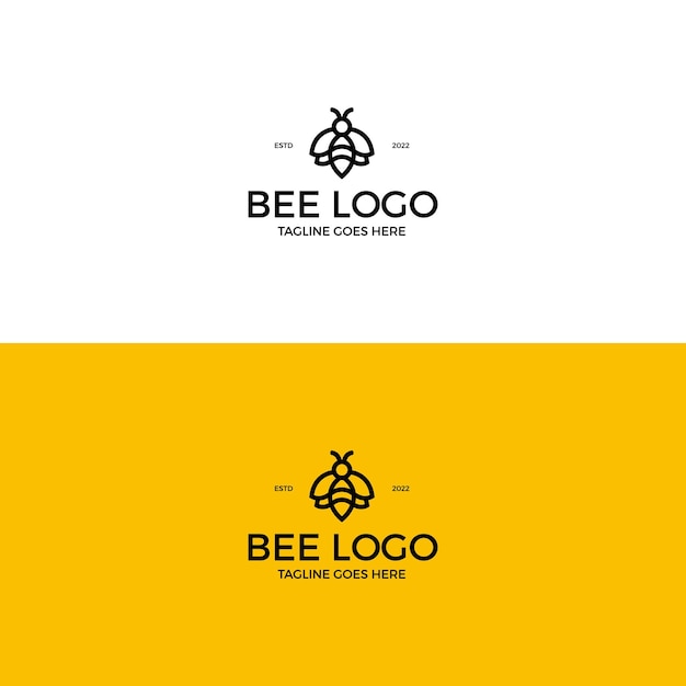 Ispirazione al design del logo dell'ape line art