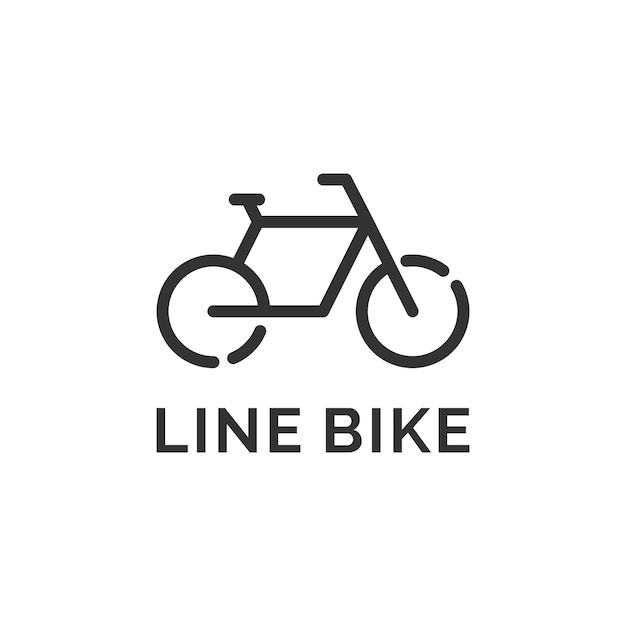 Line art of bicycle logo design