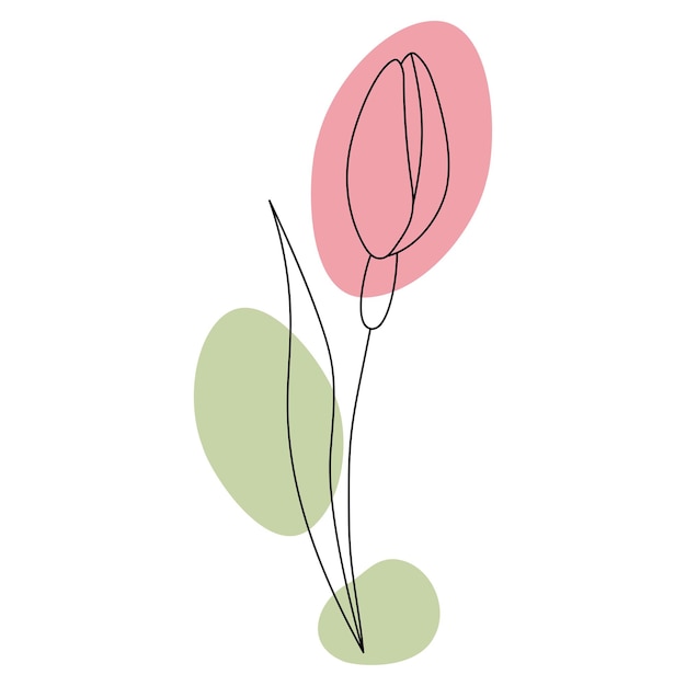 Line Art Bloem tulp