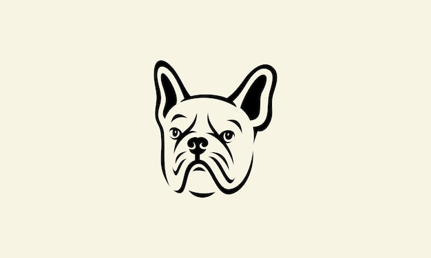 Line art bulldog face logo