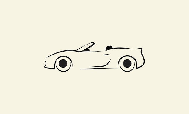 Line art car logo design