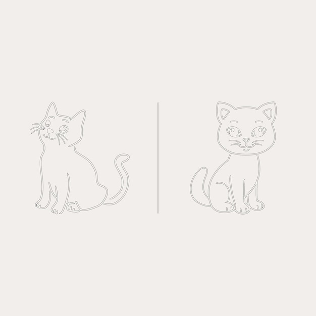 Vector line art cat cat drawing cat sketch fat cat vector