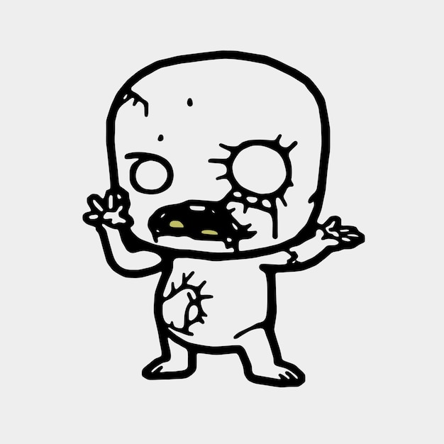 Line art Chibi Zombies