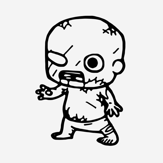 Line art Chibi Zombies