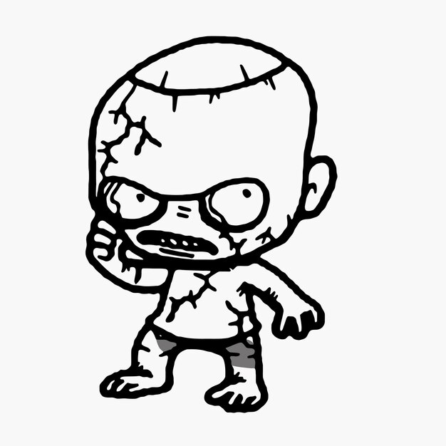 Line art Chibi Zombies