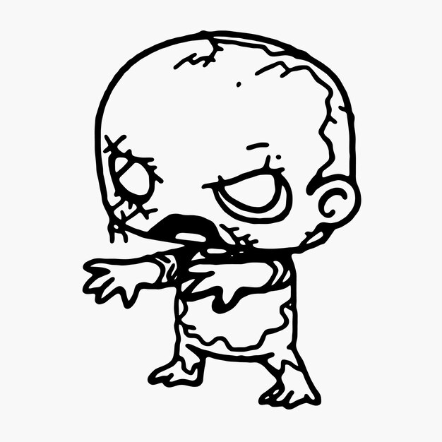 Line art Chibi Zombies