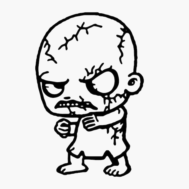 Line art Chibi Zombies