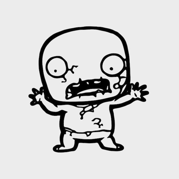 Line art chibi zombies