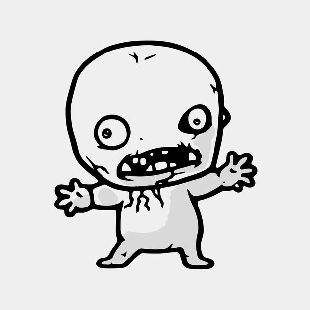 Line art chibi zombies