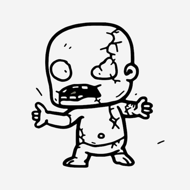 Line art Chibi Zombies