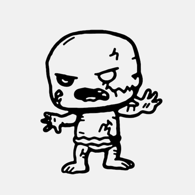 Line art Chibi Zombies