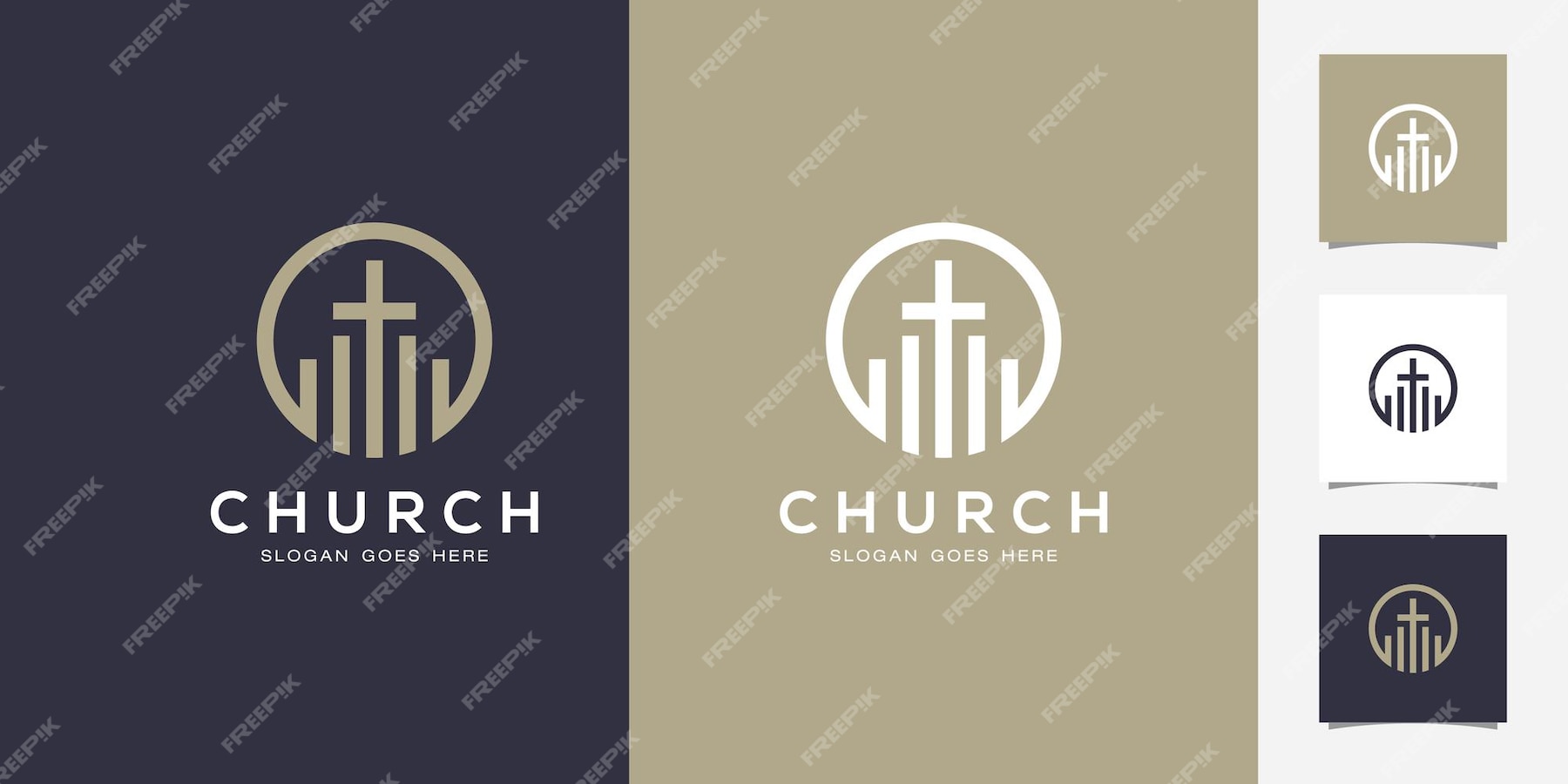 Premium Vector | Line art church / christian logo design