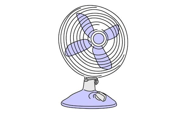 Изображение векторной линии электрического вентилятора для бытовых приборов.