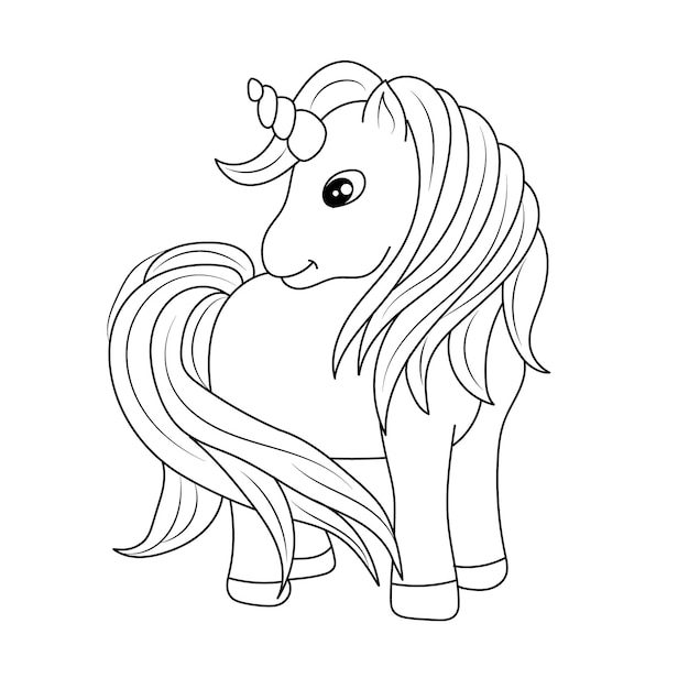 Premium Vector | Line art color unicorns vector illustration for ...