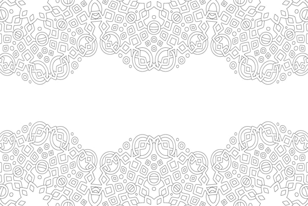 Line art for coloring book with geometric border