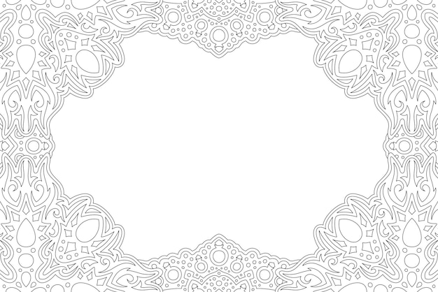 Vector line art for coloring book with ornate border