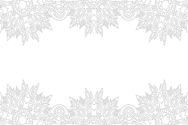 Vector line art for coloring book with tribal border