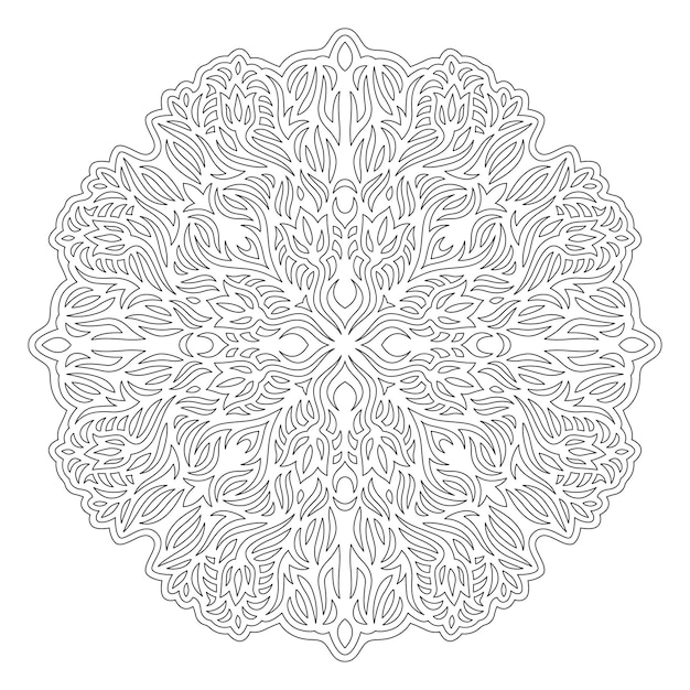 Line art for coloring book with vintage pattern