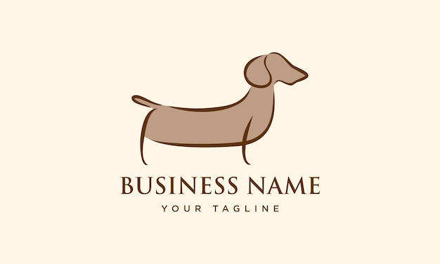ライン アート ダックスフント犬のロゴ