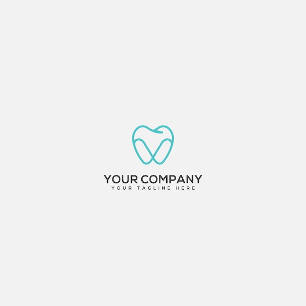 line art dental logo simple dentist logoblue and dent logo