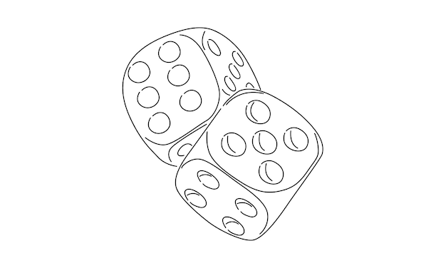 サイコロのライン イラスト