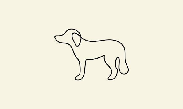 Vettore modello di logo di linea arte cane