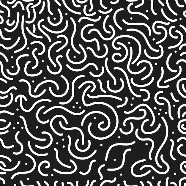 Line art doodle seamless pattern background