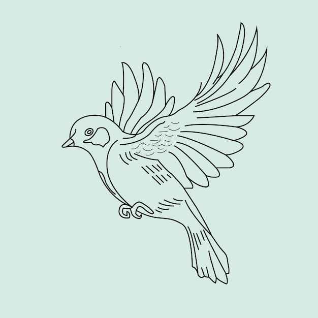 Вектор Логотип летающего голубя черно-белая векторная иллюстрация хорошо для приветствия ca