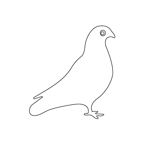 Line art dove Flying pigeon logo drawing Black and white vector illustration Good for greeting ca