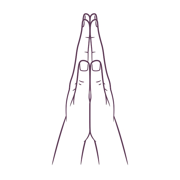 Line art drawing of praying hand Outline drawing hands in praying position Praying hands