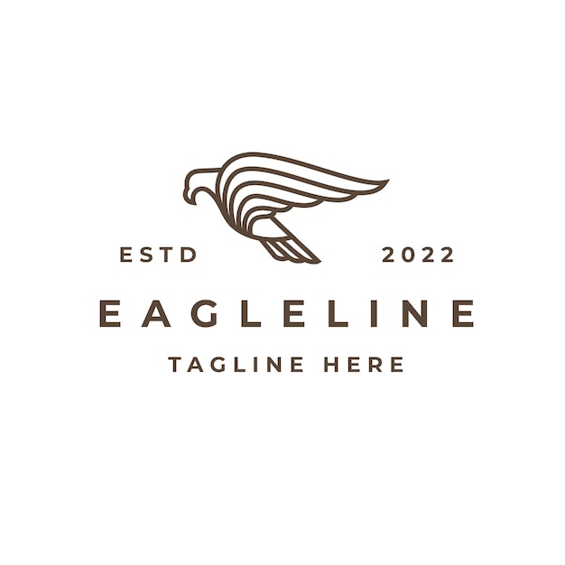 Line art eagle logo design vettore