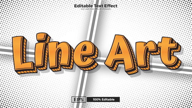 Line Art editable text effect in modern trend style