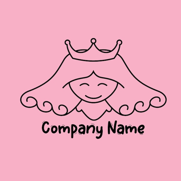 Vector line art fairy company logo