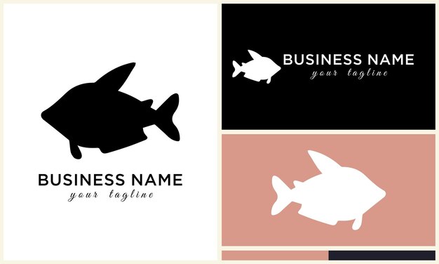 Line art fish logo template